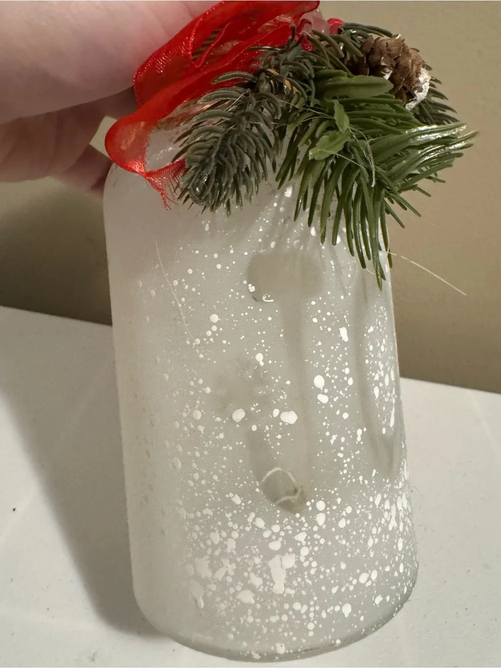 Christmas “JOY” Light-Up Glass Decor Accent